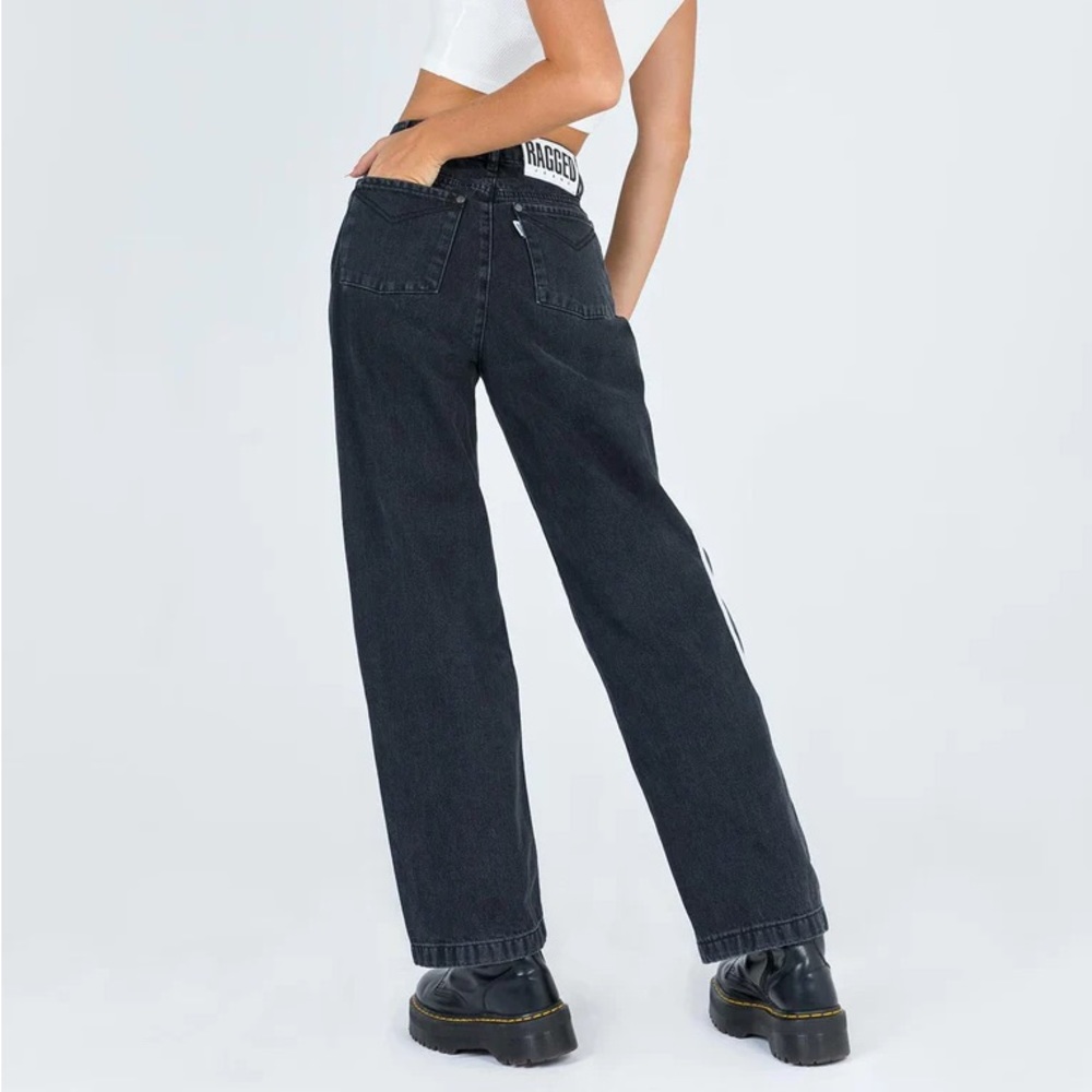RAGGED Jeans Charcoal Faded Black High Waisted Denim Pants